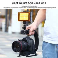 PULUZ support DV portable en forme de U/C stabilisateur vidéo Kit de Microphone de fusil de chasse avec tête de trépied pour tous les appareils photo SLR