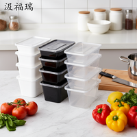 Boîte à lunch pliable jetable en PP, couvercle compatible micro-ondes, récipient transparent en plastique pour plats à emporter, nouilles, pain
