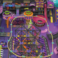 Parc d'attractions commercial interactif Slide World de 1220 m², aire de jeux intérieure pour enfants, structure de jeux souples avec toboggan