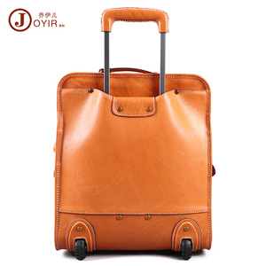 Joyir Genuine Leather Travel <b>Suitcase</b> 4 Wheel Large Capacity Trolley Handle Unisex Leisure Travel Spring 2024 - Product Image 2