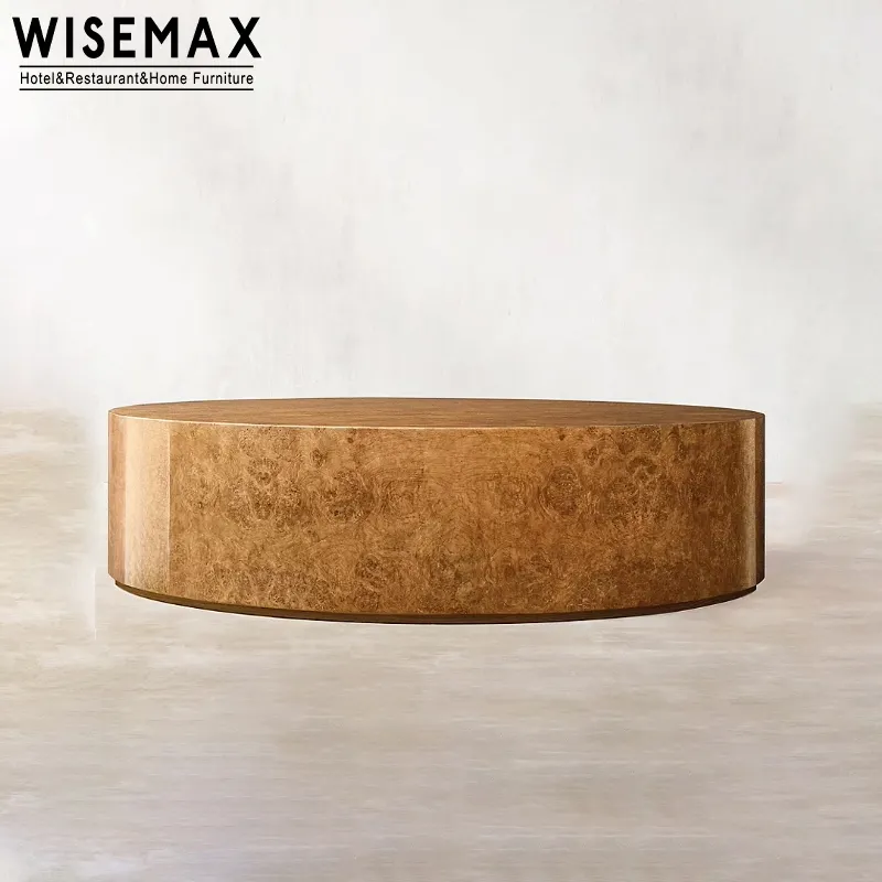 Wisemax - Mesa de centro moderna para sala de estar, mesa de centro redonda de madeira, designer de móveis de luxo, ideal para sala de estar