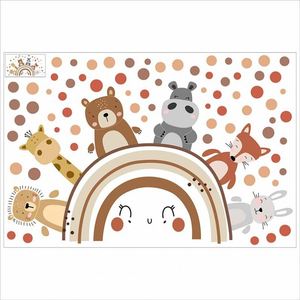 Vinilo Decorativo Autoadhesivo de PVC Ecológico con Diseño de Arcoíris, Estilo Ins, Dibujos Animados, Animales Lindos, para Habitación Infantil o Dormitorio - Product Image 5