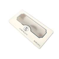 Boîte d'emballage de luxe pour cils en bande avec logo personnalisé estampé à chaud argenté, emballage cosmétique, boîte à cils personnalisée