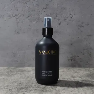 200ml 250ml 300ml 350ml 400ml 500ml Luxury Matt Black Bottle Toner Spray Golden Logo Silk Screen Printing