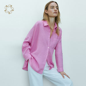 Camicette in <span class=keywords><strong>lino</strong></span> <span class=keywords><strong>100</strong></span>% da <span class=keywords><strong>donna</strong></span> <span class=keywords><strong>camicia</strong></span> abbigliamento in <span class=keywords><strong>lino</strong></span> top <span class=keywords><strong>donna</strong></span> Blous manica lunga <span class=keywords><strong>camicia</strong></span> da lavoro sostenibile camicetta da spiaggia estiva - Product Image 4