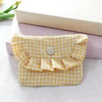 Pochette à carreaux mignonne, mini sac de rangement pour serviettes hygiéniques, porte-cartes pour étudiantes, organiseur d'identité, trousse de maquillage portable, porte-monnaie