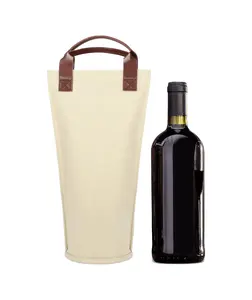 Bolsa de asas de regalo de vino individual moderna, bolsa enfriadora de alimentos con aislamiento, bolsa enfriadora de entrega para viajes