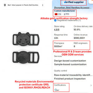 Accesorios para <span class=keywords><strong>collar</strong></span> de mascotas, cabeza de gato pequeña de 10mm, hebilla separable de plástico, Clip separable de seguridad - Product Image 5