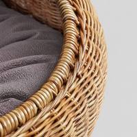 Cesta Suspensa para Gatos em Rattan, Estrutura Oca Respirável, Ideal para Verões Quentes, Essencial para Resfriamento de Animais de Estimação