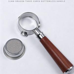 Portafiltro sin Fondo de Acero Inoxidable de 51 mm con Tres Orejas, Compatible con Cafeteras <span class=keywords><strong>Delonghi</strong></span> - Product Image 2