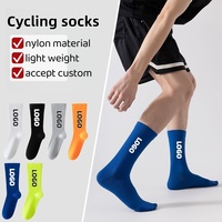 Chaussettes de sport personnalisées respirantes à séchage rapide, anti-transpiration, pour la course et le cyclisme, chaussettes de compression tricotées avec revers et semelle pour l'été
