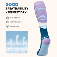 Chaussettes de ski d'hiver personnalisées en gros pour femmes, enfants, adultes et jeunes, antibactériennes, respirantes, écologiques, antidérapantes, hauteur genou