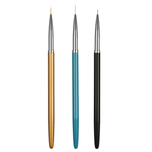 Lot de 3 stylos de peinture pour nail art, manche métallique, poils en nylon ultra-fins, pour liner, motifs floraux, lignes et dessins, outil de manucure - Product Image 2