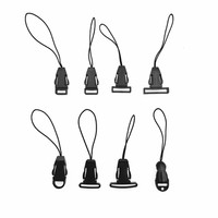 Support de téléphone à dégagement rapide avec clip universel détachable pour appareil photo, anneau porte-clés, sangle de suspension, mini boucle en plastique noir, boucle de lanière