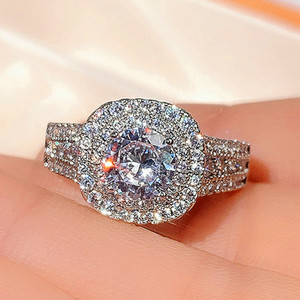 White Gold Diamond Engagement Ring <b>Cushion</b> Cut Natural D Color Halo Setting <b>Round</b> - Product Image 2