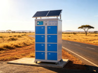 Armoire de remplacement de batteries solaires intelligentes à 8 emplacements, IP54, pour vélos électriques et trottinettes, idéale pour les projets routiers ruraux en Afrique