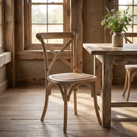 Chaises de salle à manger en bois de bouleau massif à dossier croisé, design moderne pour événements de mariage, salon, appartement, villa, atelier
