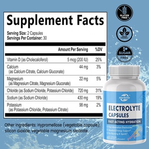 Cápsulas de Electrolitos de Marca Privada OEM, Suplemento de Electrolitos con Calcio, Vitamina D3, Nutrición Deportiva para la Resistencia, Correr - Product Image 2