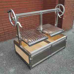 <span class=keywords><strong>Parrilla</strong></span> <span class=keywords><strong>Argentina</strong></span> Santa María <span class=keywords><strong>de</strong></span> Acero Inoxidable con Carbón Vegetal y Madera, Diseño Nuevo <span class=keywords><strong>de</strong></span> 44 Pulgadas, Sistema <span class=keywords><strong>de</strong></span> Doble Elevación, Doble Zona <span class=keywords><strong>de</strong></span> Temperatura - Product Image 3