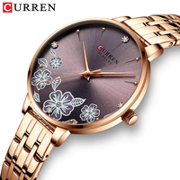 CURREN 9068 Nouvelle Montre à Quartz Ultra Fine en Acier Inoxydable pour Femme, Horloge Romantique, Montre Femme, Montre-Bracelet pour Dames