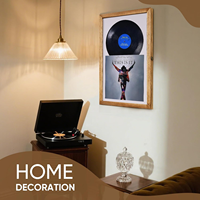 Cadre mural en bois pour disques vinyles, lot de 2, pour décoration intérieure, présentoir pour albums vinyles, cadres pour couvertures d'albums LP
