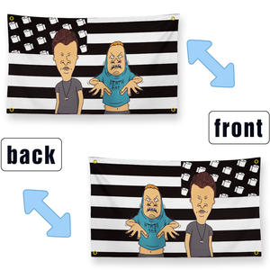 Bannière décorative amusante <span class=keywords><strong>Beavis</strong></span> et Butt-Head, motif papier toilette et drapeau américain 3x5ft, pour dortoir et décoration de niche masculine - Product Image 3