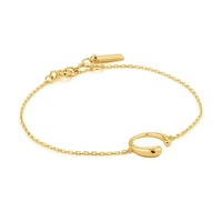 Bijoux Gemnel, bracelet chaîne en argent sterling 925 plaqué or, charme luxueux, courbe en forme de croissant