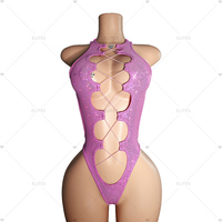 ELITES - Traje de Baño de una Pieza con Superficie Brillante y Elástica, Ropa de Baile Exótica, Lencería, Bikini