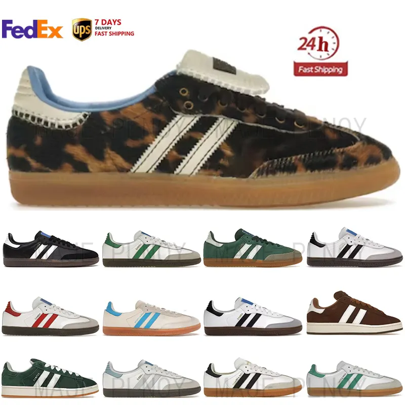 Sapatos baixos de grife de moda Samba White Gum Gales Bonner Leopard tênis masculino e feminino sapatos casuais Samba