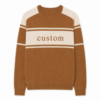Pull-over personnalisé en gros 100 % coton pour femme, col rond, à rayures, color block, style universitaire, preppy, automne-hiver