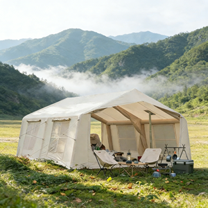 Carpa inflable familiar, carpa inflable para acampar de 6 a 8 personas, carpa impermeable con salida para estufa para glamping familiar - Product Image 1