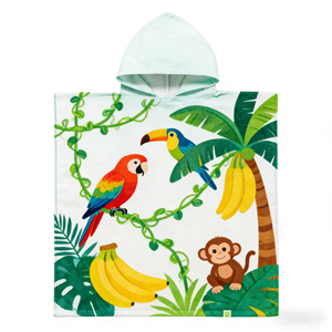 Serviettes pour enfants de haute qualité personnalisées avec un design de dessin animé, 100% microfibre, douces, séchage rapide, avec chapeau, serviette portable - Product Image 1