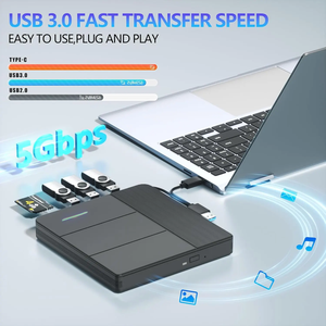 휴대용 USB3.0 버너 6 in 1 외장 드라이브 디스크 SD TF 카드 슬롯 RW BD DVD CD 플레이어 PC 노트북 가정용 - Product Image 3