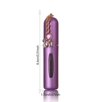 Atomiseur de parfum portable 5 ml à remplissage par le bas, flacon de voyage en aluminium avec pendentif papillon et fenêtre visible, mini flacon de parfum