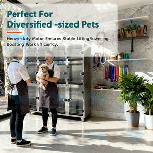 Paslanmaz Çelik Evcil Hayvan Kafesi Yuvarlak Köşeli Modüler Kafes Sistemi Veteriner Klinikleri için Tekerlekli Köpek Kafesi ve Kedi Kafesleri - Product Image 5