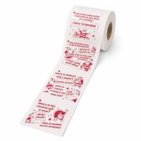 Papier toilette amusant imprimé Noël, 2 plis, 25m, avec blagues de crackers de Noël, en bambou