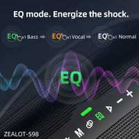 Zealot S98 Bestseller, enceinte sans fil 160W avec lumières LED RGB, prête pour les fêtes, microphone intégré