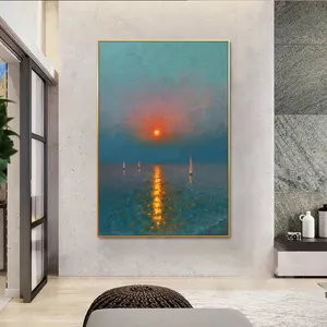 Guanjun 40 × 60 cm Bühnenbild Ölgemälde Dämmerung Tagebrett Schlafzimmer Wanddekor-Design Malerei Leinwand gedruckt