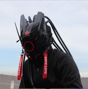 Topeng LED Karnaval Halloween Phantom, Desain Baru, Menyala, Lucu, Topeng LED Cyberpunk Bercahaya - Product Image 2