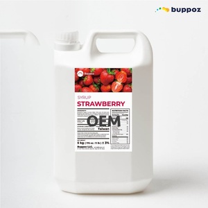 น้ำเชื่อมสตรอว์เบอร์รี 2.5 กก. แบบขวด ฮาลาล HACCP สำหรับร้านชานมไข่มุก ชานม รับผลิตแบบ OEM - Product Image 4
