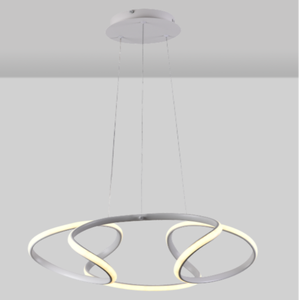 JACKSUN Luxuriöser Weißer Herzförmiger LED-Kronleuchter, Aluminium-Pendelleuchte, Dimmbar mit Fernbedienung für Restaurant-Esstischbeleuchtung - Product Image 2