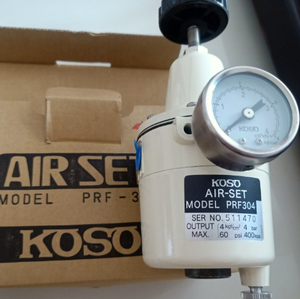 ตัวกรองอากาศ KOSO PRF308 / ตัวควบคุมแรงดันลม, ผลิตในญี่ปุ่น, การกรอง 10-20 เมตร, แรงดันลมเข้า 0.25-0.8 ตัวกรองอากาศ KOSO PRF308 - Product Image 1