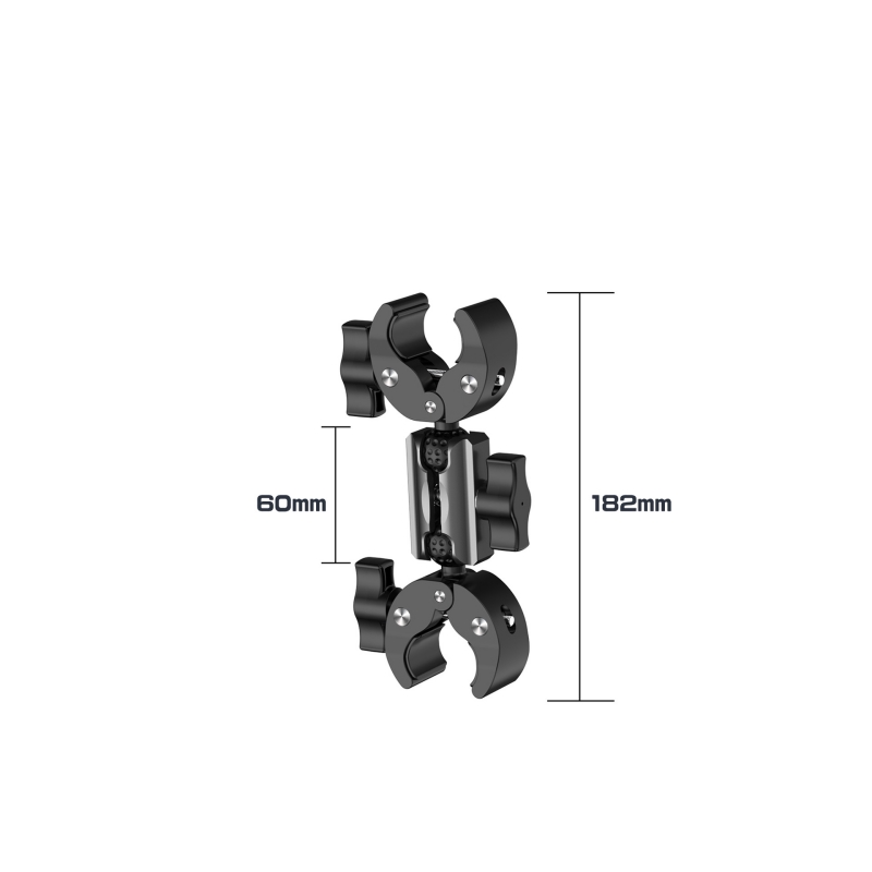 6cm arm + dual clamps (black)