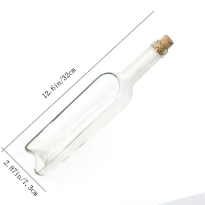 Botella de copa de vino reciclada redonda cuadrada en forma de vidrio ámbar verde contenedores perfumados con tarro de vela de vidrio de corte geométrico de diferentes tamaños - Product Image 4