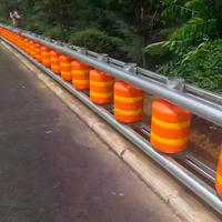 Barrera de Seguridad Giratoria de Poliuretano EVA No Reflectante de Alto Impacto, Superficie Galvanizada en Caliente, Color Amarillo Tráfico