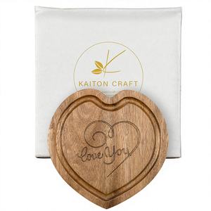 Planche en acacia multifonctionnelle, coffret cadeau pour la Saint-Valentin, planche à découper pour le fromage, plateau à charcuterie, acier inoxydable, écologique - Product Image 1