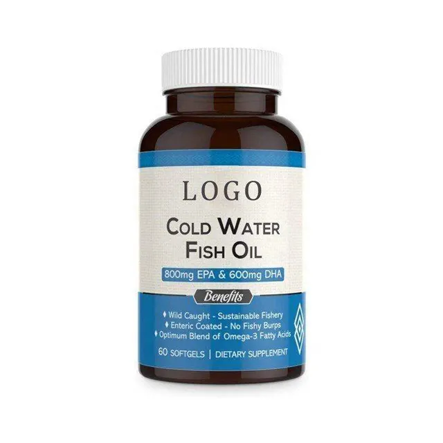 Proprio marchio di fabbrica LOGO personalizzato Omega 3 acqua fredda olio di pesce efficace per la salute del cuore