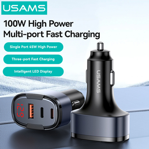Usams mới nhanh 100W USB Car Charger LED hiển thị kỹ thuật số PPS thông minh sạc nhanh tương thích với <span class=keywords><strong>iPhone</strong></span> loại 2.1A - Product Image 2
