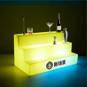 24-inch 3-traps LED verlichte PE moderne commerciële bar wijnkelder hotel drankenfles display schap eetkamer buiten IP65 - Product Image 2