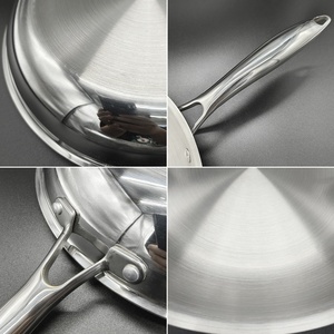 Utensilios de cocina profesionales Leegin, sartén de acero inoxidable de <span class=keywords><strong>3</strong></span> capas, sartén para freír pulida - Product Image 6